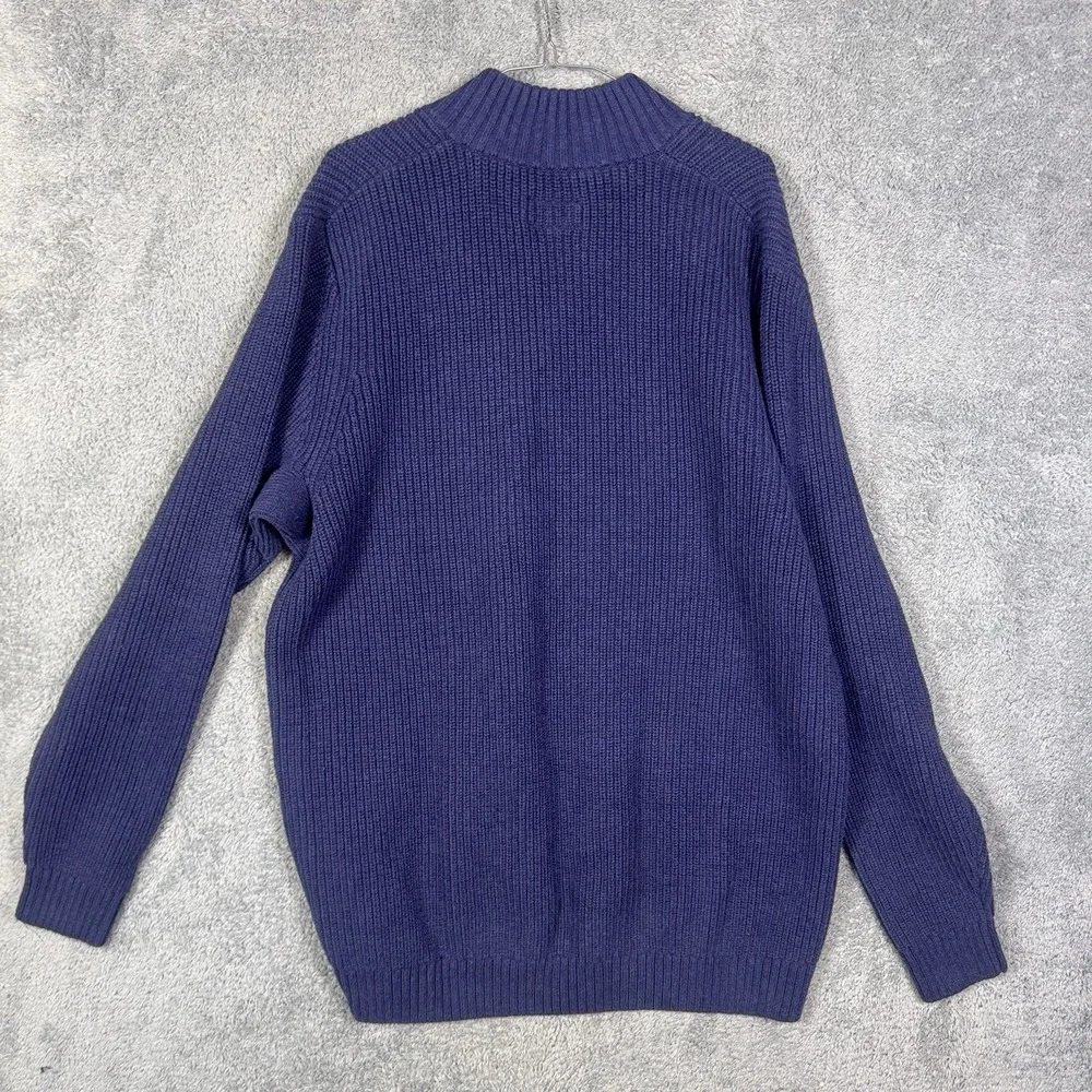 Duluth Trading Burly Retirement Sweater Men XLT Waffle Knit 1/4 Zip Ribbed 71318